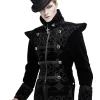 men's coat DEVIL FASHION - Bodom Gothic Floral Velvet Coat With Slit