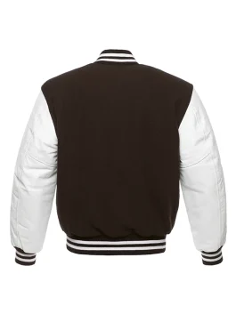 Alternative view of Brown and White Varsity Jacket