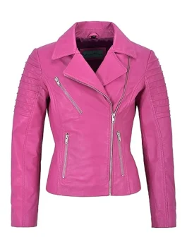 womens-pink-leather-biker-jacket