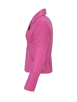 womens-pink-leather-biker-jacket