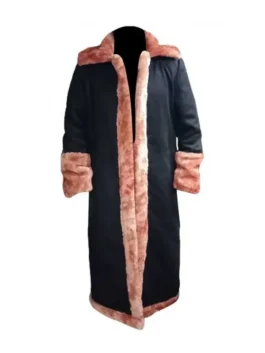 Front Anthony McCoy long black fur trench. The dramatic Anthony McCoy movie fur collar coat is an iconic horror film outfit.