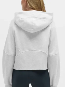 Back view of the light grey Arizona Cardinals NFL x lululemon women's oversized scuba hoodie with the lululemon logo.