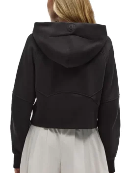 Back view of the black Cincinnati Bengals NFL lululemon women's oversized half zip hoodie.