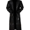 Iconic Morpheus Fishburne alligator coat with embossed leather pattern, belt design