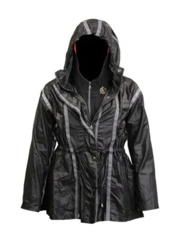Katniss forest Black jacket inspired Hunger Games jacket with bow and arrows arena style