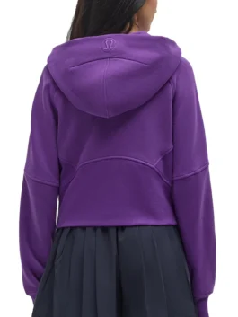 Back view of the college purple Minnesota Vikings lululemon scuba oversized half-zip hoodie.