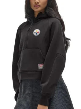 Black Pittsburgh Steelers women’s NFL x lululemon scuba hBlack Pittsburgh Steelers women’s NFL x lululemon scuba hoodie oversized, a half zip style fan piece.oodie oversized, a half zip style fan piece.