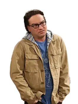 Leonard Hofstadter cotton jacket with a printed hoodie. Leonard big bang theory brown jacket for cosplay.