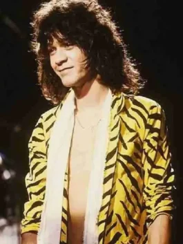 Legendary guitarist Eddie Van Halen smiling on stage
