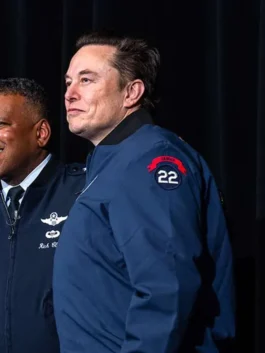 elon musk usafa jacket for men featuring a comfortable fit and bold academy branding.