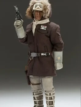 The classic Han Solo Hoth Parka Jacket featuring a warm hood and insulated design.