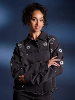 The Darth Vader Denim Jacket by Her Universe with high-quality embroidery and gems.