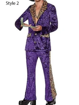 Full view of the Slickback Costume with a matching hat and flashy details.