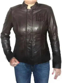 The iconic Han Solo Jacket Women design featuring high-quality detailing and a rugged look.