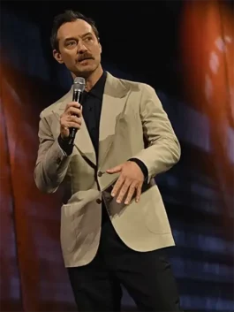 Skeleton Crew 2023 Blazer in a classic beige color as worn by Jude Law.