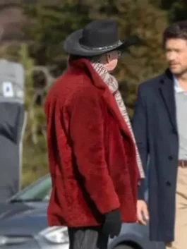 Paul Feig The Housemaid Red Blazer paired with a black cowboy hat and striped scarf, as seen on the director during the film's 2025 production.