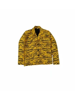yellow and black tiger stripe blazer jacket