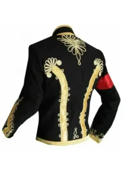 Buy Michael Jackson Erect Collar Cotton Black and Gold Jacket