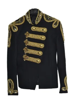 Michael Jackson Balmain Style Golden Embroidery Black Jacket