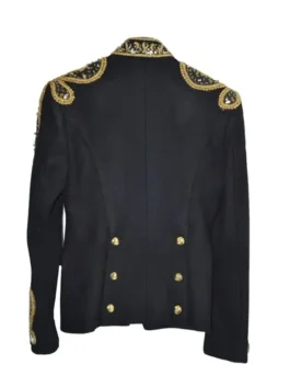 Michael Jackson Balmain Style Golden Embroidery Black Jacket