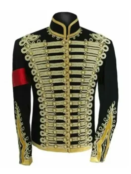 Buy Michael Jackson Erect Collar Cotton Black and Gold Jacket
