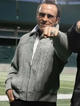 Madden Christian Bale Wool Jacket featuring a premium charcoal wool-blend finish and a high-status tailored silhouette for a sharp cinematic profile.