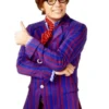 Austin Power Pinstripe Suit closure detail by America Jackets.