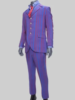 Austin Power Pinstripe Suit left profile by America Jackets.