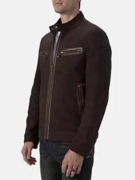 Suede Leather Cafe Racer Jacket style