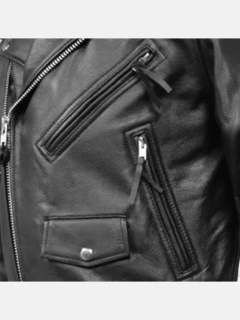 Daniel Black Biker leather detail