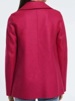 Kristen Vaganos Pink Peacoat back-view display by America Jackets.