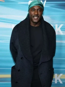 2026 Idris Elba Wool Coat closure detail by America Jackets.