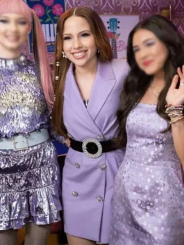 Jade Castillo Purple Blazer front view by America Jackets.