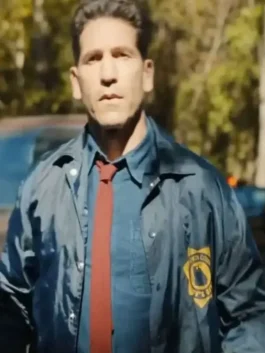 Front view of the Jon Bernthal His and Hers brown sheriff jacket by America Jackets.