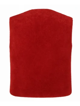 Luche J Red Vest back profile display by America Jackets.