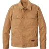 Front view of a men’s beans marsh brown utility jacket featuring a button-up closure, structured collar, and multiple pockets for a classic look.