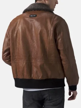 Brown Leather Flight Jacket back