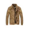 Front of a Military Khaki Cotton Field Jacket with multiple pockets, shoulder epaulets, and "ARMY" patch on a durable Khaki Cotton Field Jacket.