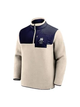 Milano Cortina Olympics fleece Jacket for men featuring a premium tri-color design and a high-status athletic silhouette.