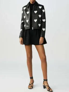 Women Heart Leather Jacket AJ