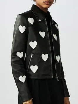 Women Heart Leather Jacket FR