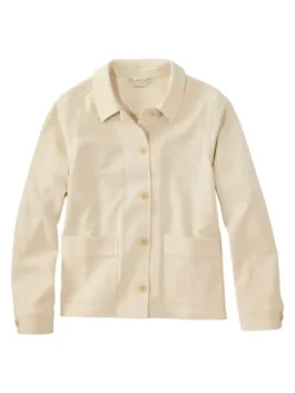 Front view of a blue Women's Bean's Stretch Barn Jacket from America Jackets.