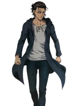 Attack On Titan Eren Jeager Black Coat featuring a long-line silhouette and a dark, dramatic aesthetic.