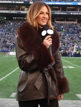 Erin Andrews Coat Today featuring a soft texture and elegant winter style for her latest appearance.