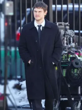 Evan Peters Black Wool Coat AJ