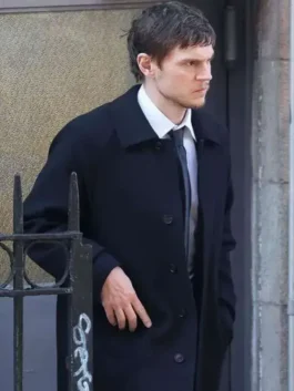 Evan Peters Black Wool Coat ST