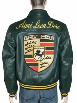 Aime Leon Dore × Porsche 993 Leather Jacket Back