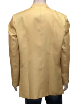 Elegant gold celebratory coat for high-profile sports events.