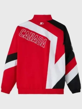 A full styling shot of the Hockey Canada 2026 Starter Jacket by America Jackets.