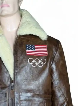 Winter Olympics Team USA Brown Flight Jacket